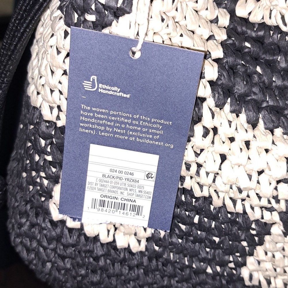 Crossbody Bag - Universal Thread Black: Knit, Unstructured, Paper & Straw - Picture 6 of 7